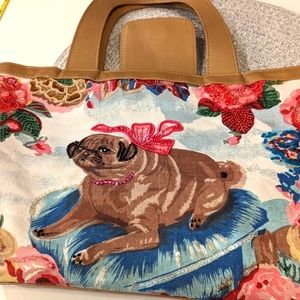 Isabella Fiore PUG PURSE beaded satchel bag